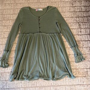 Free People Beach High Tides Long Sleeve Mini Dress